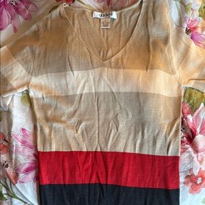 Alfani V-Neck Striped Sweater